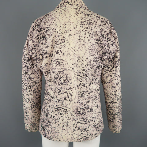 ISSEY MIYAKE Size M Beige Marble Print Notch Lapel Jacket