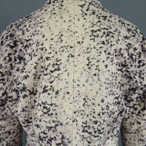 ISSEY MIYAKE Size M Beige Marble Print Notch Lapel Jacket