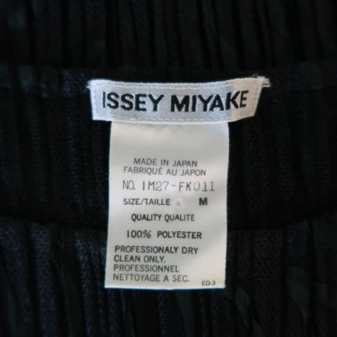 ISSEY MIYAKE Size M Black Pleated Green Ribbon Pattern Mesh Pullover ISSEY MIYAKE