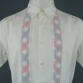 ISSEY MIYAKE Size XL White Cotton Plaid Stripe Short Sleeve Shirt ISSEY MIYAKE