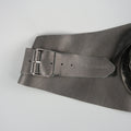 IVAN GRUNDAHL Size M Black Leather Thick Suede Floral Belt IVAN GRUNDAHL