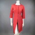 J. MENDEL Size 6 Salmon Red  Silk Hidden Snap Evening Coat J.MENDEL