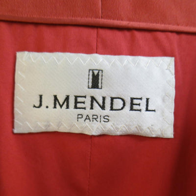 J. MENDEL Size 6 Salmon Red  Silk Hidden Snap Evening Coat