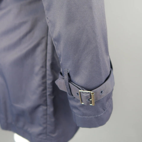 J. PRESS 38 Navy Cotton  Nylon Hidden Placket Collared Trenchcoat J. PRESS