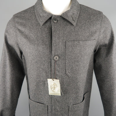 JC de CASTELBAJAC 38 Dark Gray Wool Blend Coat