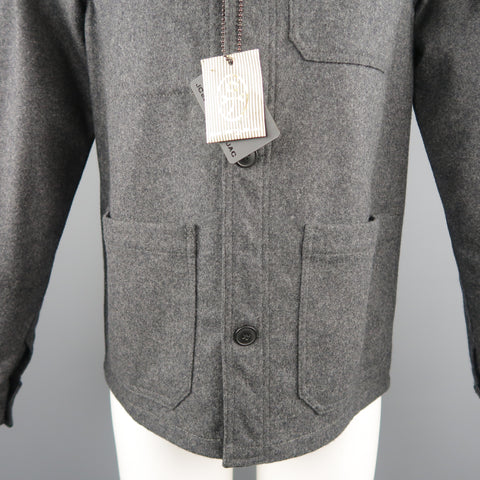 JC de CASTELBAJAC 38 Manteau Laine Mélangée Gris Foncé