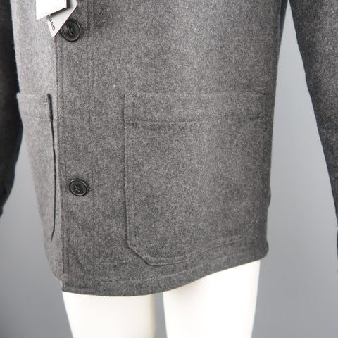 JC de CASTELBAJAC 38 Manteau Laine Mélangée Gris Foncé