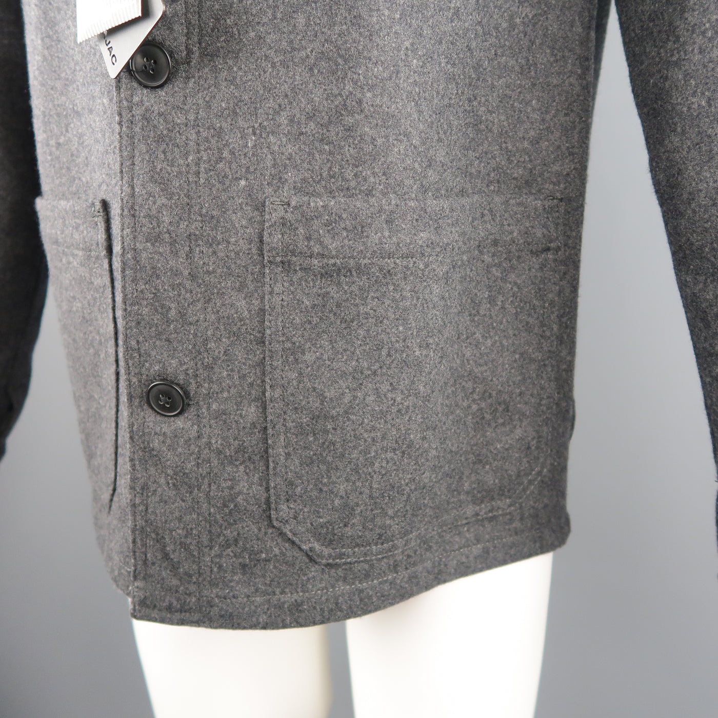 JC de CASTELBAJAC 38 Dark Gray Wool Blend Coat