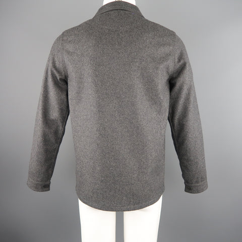JC de CASTELBAJAC 38 Manteau Laine Mélangée Gris Foncé
