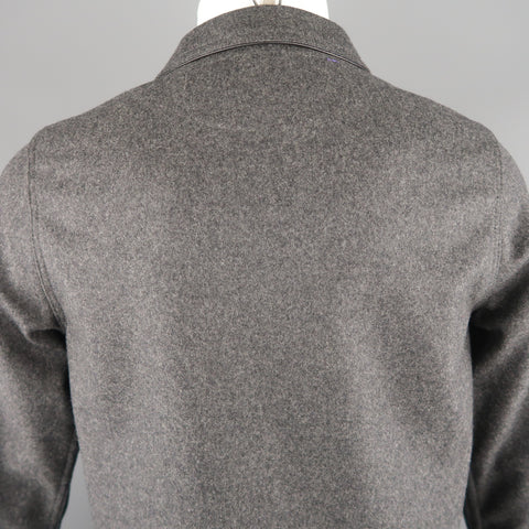 JC de CASTELBAJAC 38 Manteau Laine Mélangée Gris Foncé