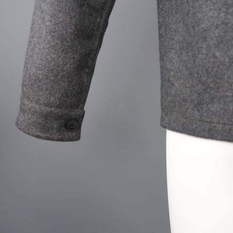 JC de CASTELBAJAC 38 Manteau Laine Mélangée Gris Foncé