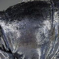 JEAN-LOUIS SCHERRER 2 Silver & Navy Metallic Velvet Long Sleeve Sheath Dress JEAN-LOUIS SCHERRER