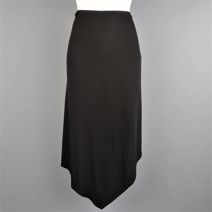 JEAN PAUL GAULTIER Size 10 Black Rayon Asymmetrical Point Hem A Line Skirt