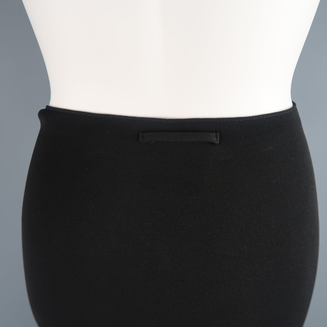 JEAN PAUL GAULTIER Size 10 Black Rayon Asymmetrical Point Hem A Line Skirt