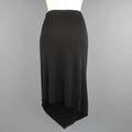 JEAN PAUL GAULTIER Size 10 Black Rayon Asymmetrical Point Hem A Line Skirt JEAN PAUL GAULTIER