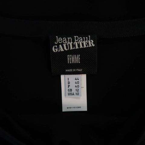 JEAN PAUL GAULTIER Size 10 Black Rayon Asymmetrical Point Hem A Line Skirt JEAN PAUL GAULTIER
