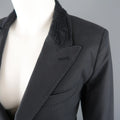JEAN PAUL GAULTIER Size 10 Gray Cotton Embroidered Peak Lapel Blazer Jacket JEAN PAUL GAULTIER