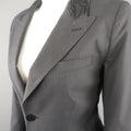 JEAN PAUL GAULTIER Size 10 Gray Cotton Embroidered Peak Lapel Blazer Jacket JEAN PAUL GAULTIER
