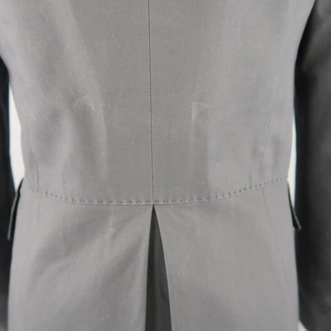 JEAN PAUL GAULTIER Size 10 Gray Cotton Embroidered Peak Lapel Blazer Jacket