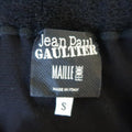 JEAN PAUL GAULTIER Size S Black Mesh Velour Trim Drop Waist Ruffle Skirt JEAN PAUL GAULTIER