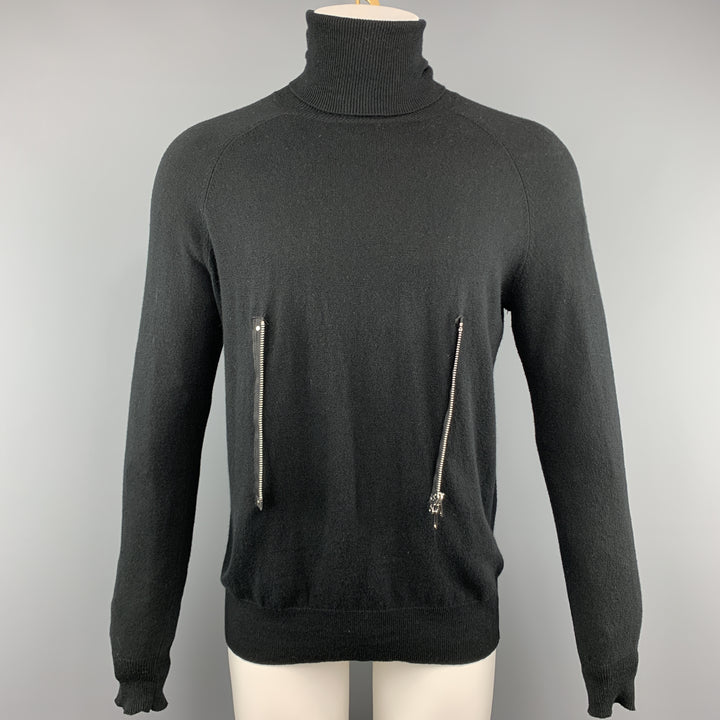JEAN PAUL GAULTIER Size XS Black Solid Wool Turtleneck  Pullover