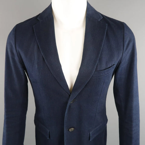JIL SANDER 38 Indigo Solid Denim Sport Coat Jacket JIL SANDER
