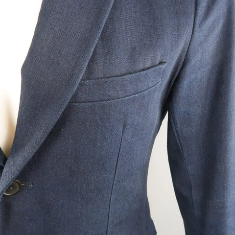 JIL SANDER 38 Indigo Solid Denim Sport Coat Jacket JIL SANDER