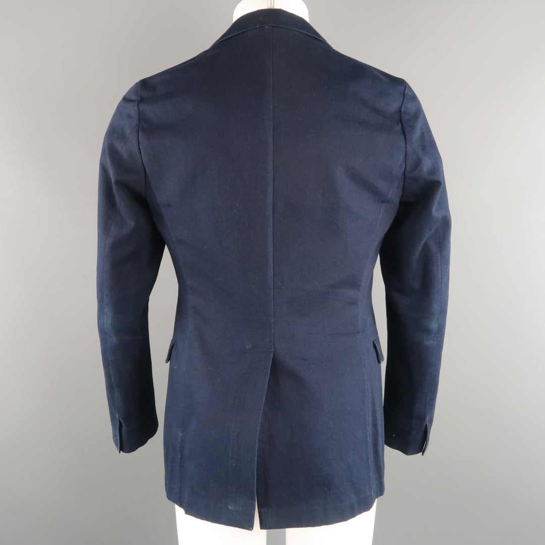 JIL SANDER 38 Indigo Solid Denim Sport Coat Jacket