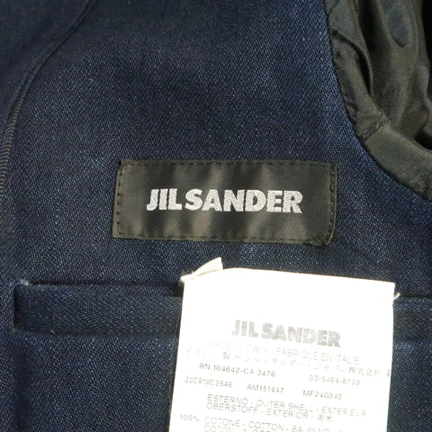 JIL SANDER 38 Indigo Solid Denim Sport Coat Jacket JIL SANDER
