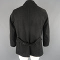 JIL SANDER 42 Charcoal Wool Double Breasted Pea Coat JIL SANDER