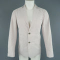 JIL SANDER 42 Light Pink & Grey Pinstripe Polyester Taffeta Sport Coat JIL SANDER
