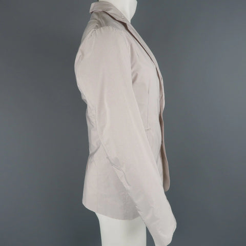 JIL SANDER 42 Light Pink & Grey Pinstripe Polyester Taffeta Sport Coat JIL SANDER