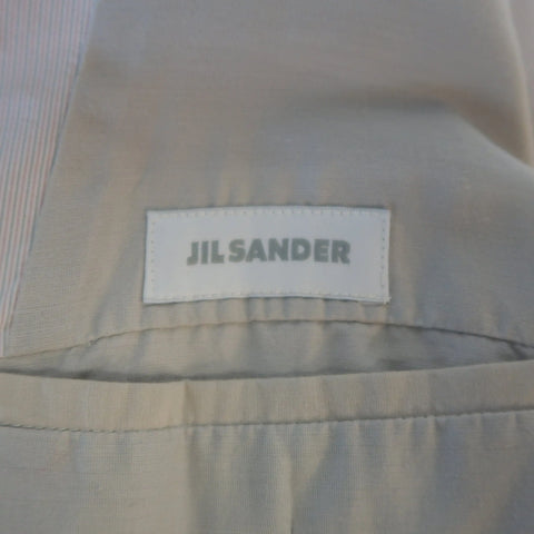JIL SANDER 42 Light Pink & Grey Pinstripe Polyester Taffeta Sport Coat JIL SANDER