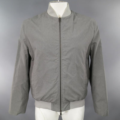 JIL SANDER 44 Gray Wool / Cotton Light Weight Bomber Jacket