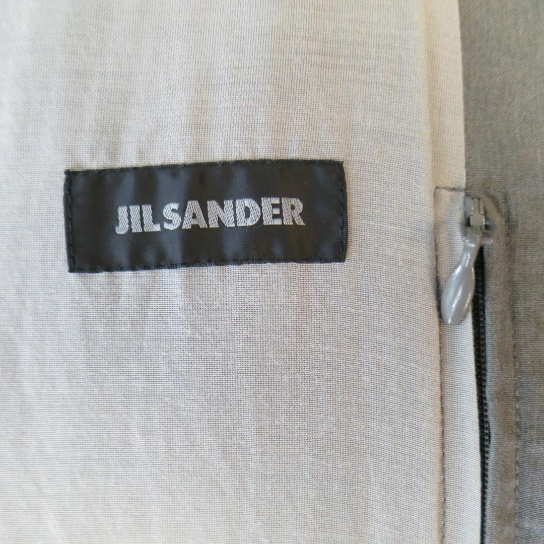 JIL SANDER 44 Gray Wool / Cotton Light Weight Bomber Jacket
