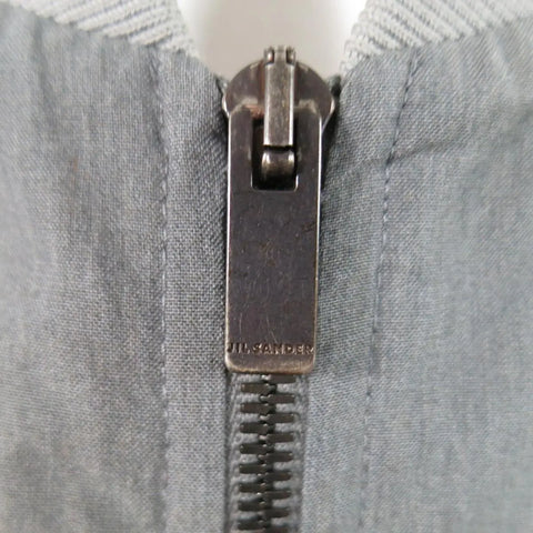 JIL SANDER 44 Gray Wool / Cotton Light Weight Bomber Jacket JIL SANDER