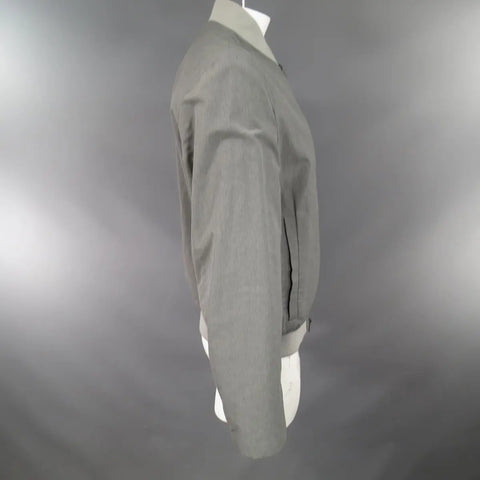 JIL SANDER 44 Gray Wool / Cotton Light Weight Bomber Jacket JIL SANDER
