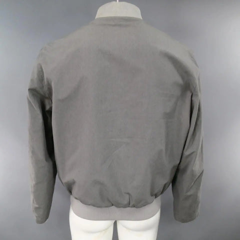 JIL SANDER 44 Gray Wool / Cotton Light Weight Bomber Jacket JIL SANDER