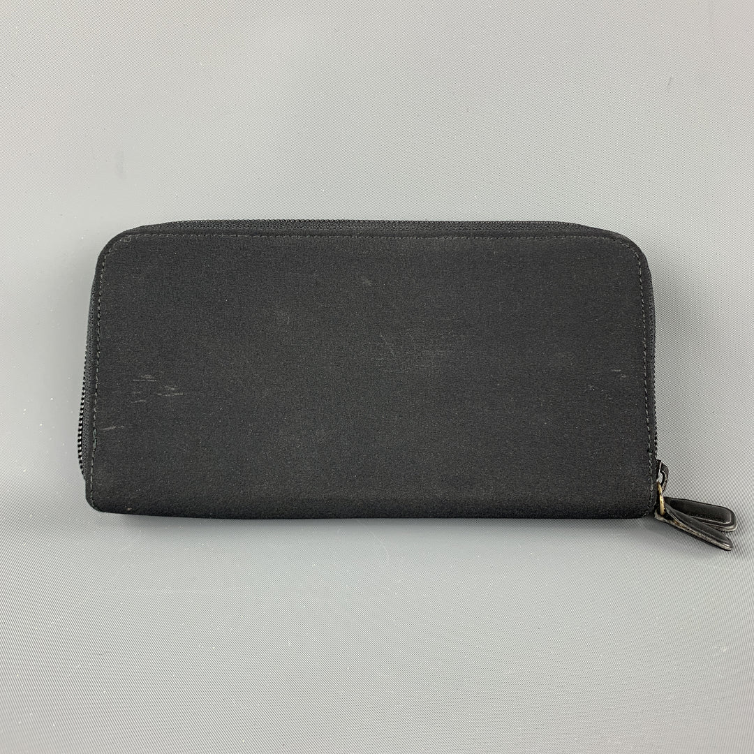 JIL SANDER Black Fabric Leather Wallet / Purse