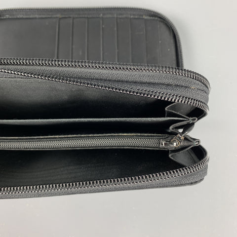 JIL SANDER Black Fabric Leather Wallet / Purse