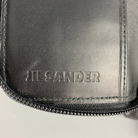 JIL SANDER Black Fabric Leather Wallet / Purse