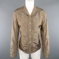 JIL SANDER Size 4 Taupe Iridescent Wrinkled Taffeta Jacket JIL SANDER