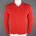 JIL SANDER Size M Red Knitted Cotton Pullover Sweater JIL SANDER
