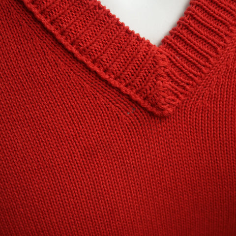 JIL SANDER Size M Red Knitted Cotton Pullover Sweater JIL SANDER