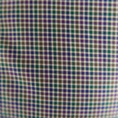 Size S JIL SANDER Navy & Green Checkered Cotton Button Up Long Sleeve Shirt