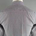 Size S JIL SANDER Navy & Green Checkered Cotton Button Up Long Sleeve Shirt JIL SANDER