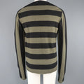 JIL SANDER Size XL Black & Olive Green Striped Cashmere Pullover Sweater JIL SANDER