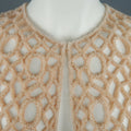 JOANNA MASTROIANNI Size S Salmon Pink Beaded Mesh Capelet JOANNA MASTROIANNI