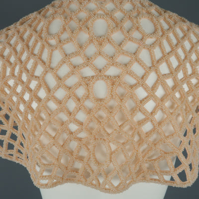 JOANNA MASTROIANNI Size S Salmon Pink Beaded Mesh Capelet