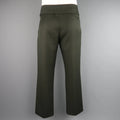 JOHN BARTLETT Size 34 Olive Wool Wide Leg Grommet Belt Pants JOHN BARTLETT